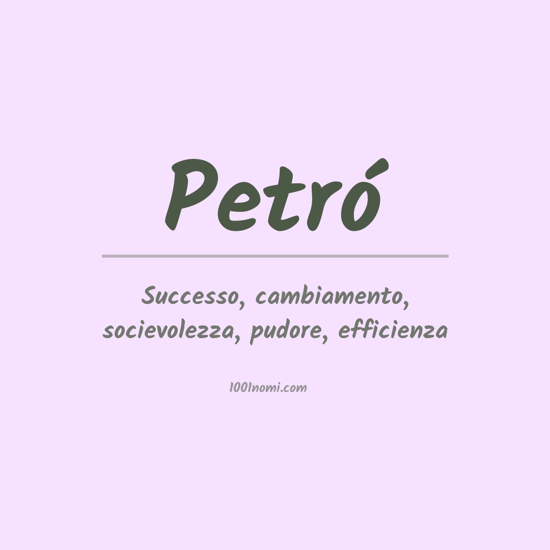 Significato del nome Petró