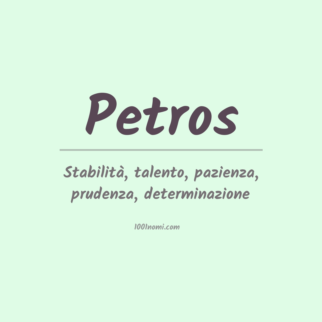 Significato del nome Petros