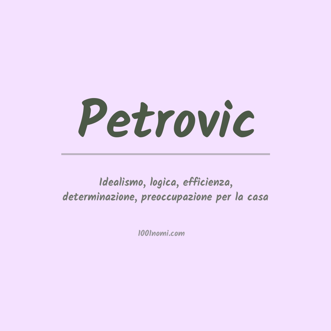 Significato del nome Petrovic