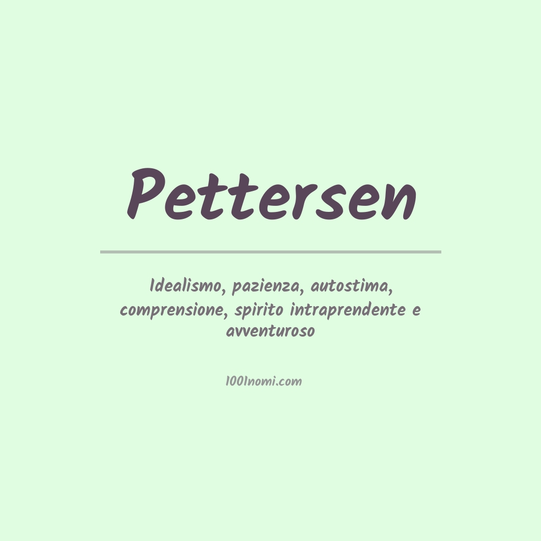 Significato del nome Pettersen