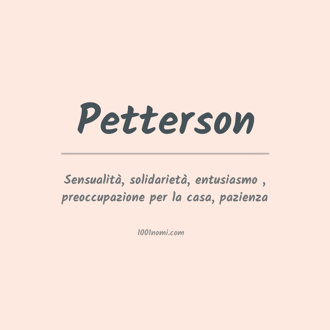 Significato del nome Petterson