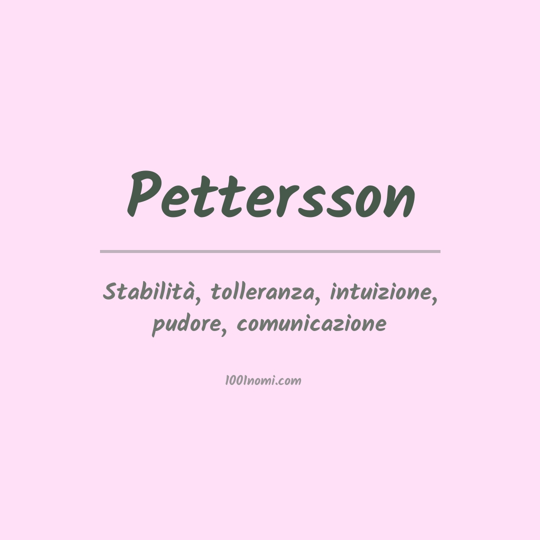 Significato del nome Pettersson