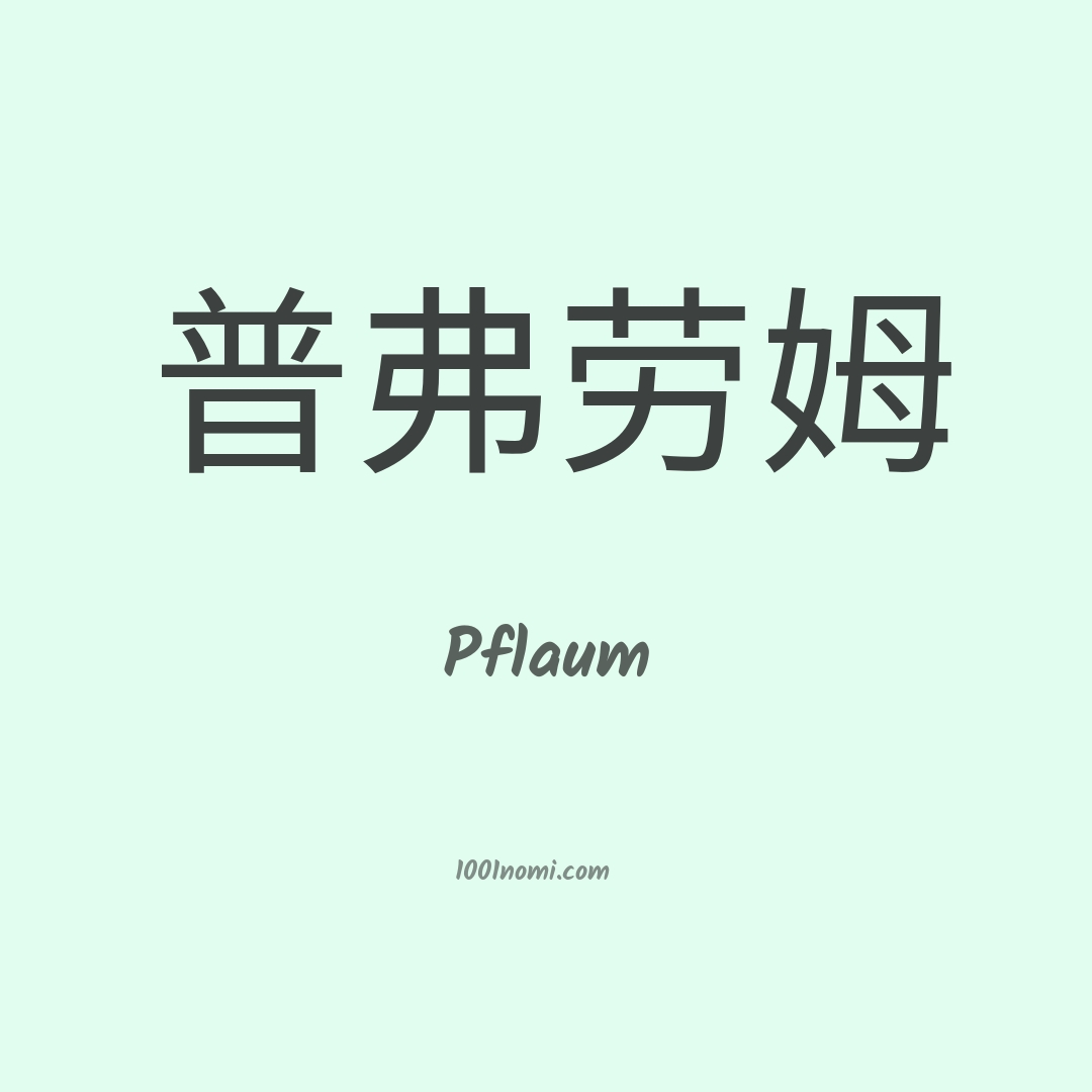 Pflaum in cinese