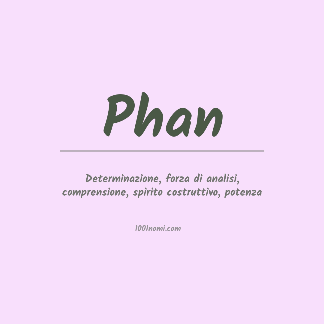 Significato del nome Phan