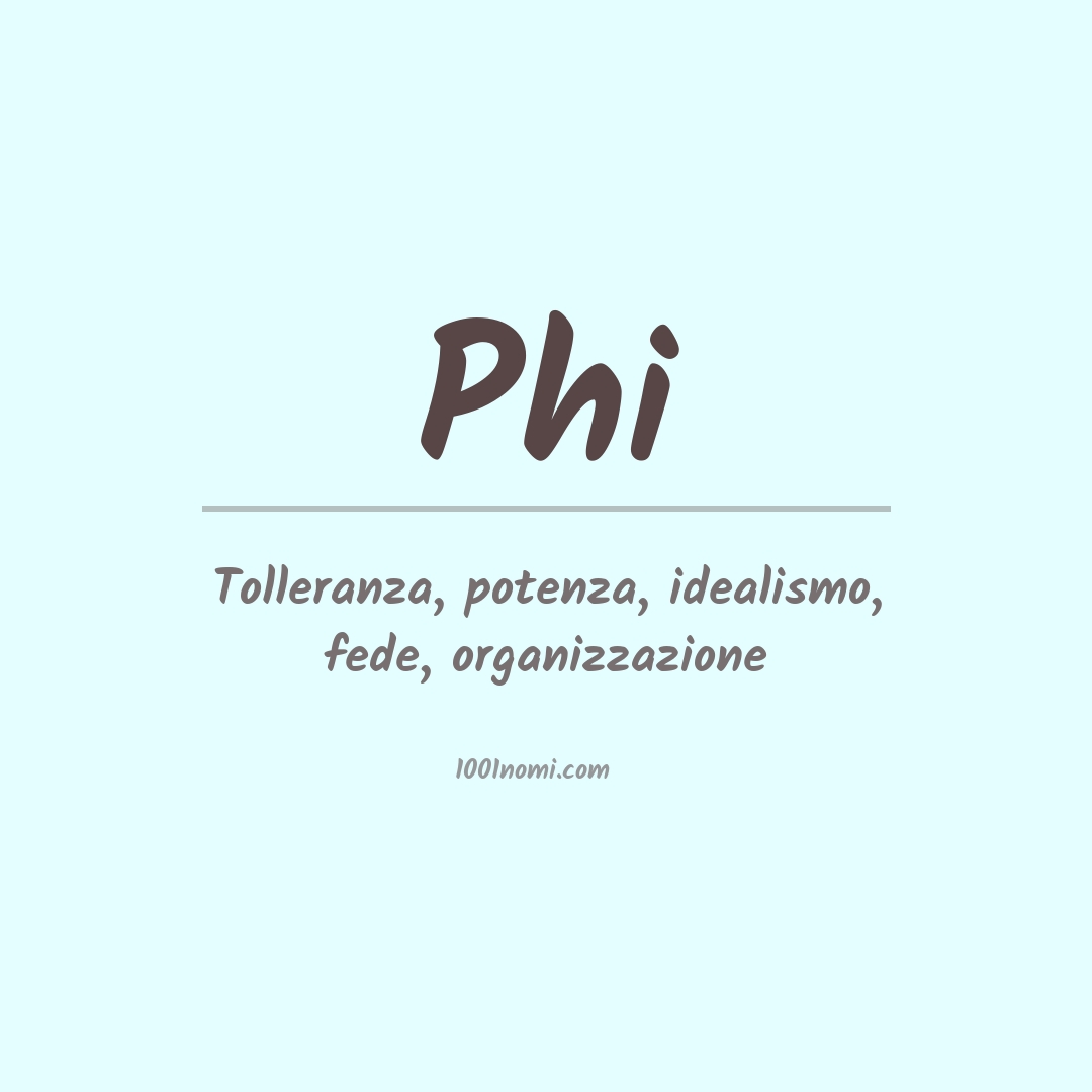 Significato del nome Phi