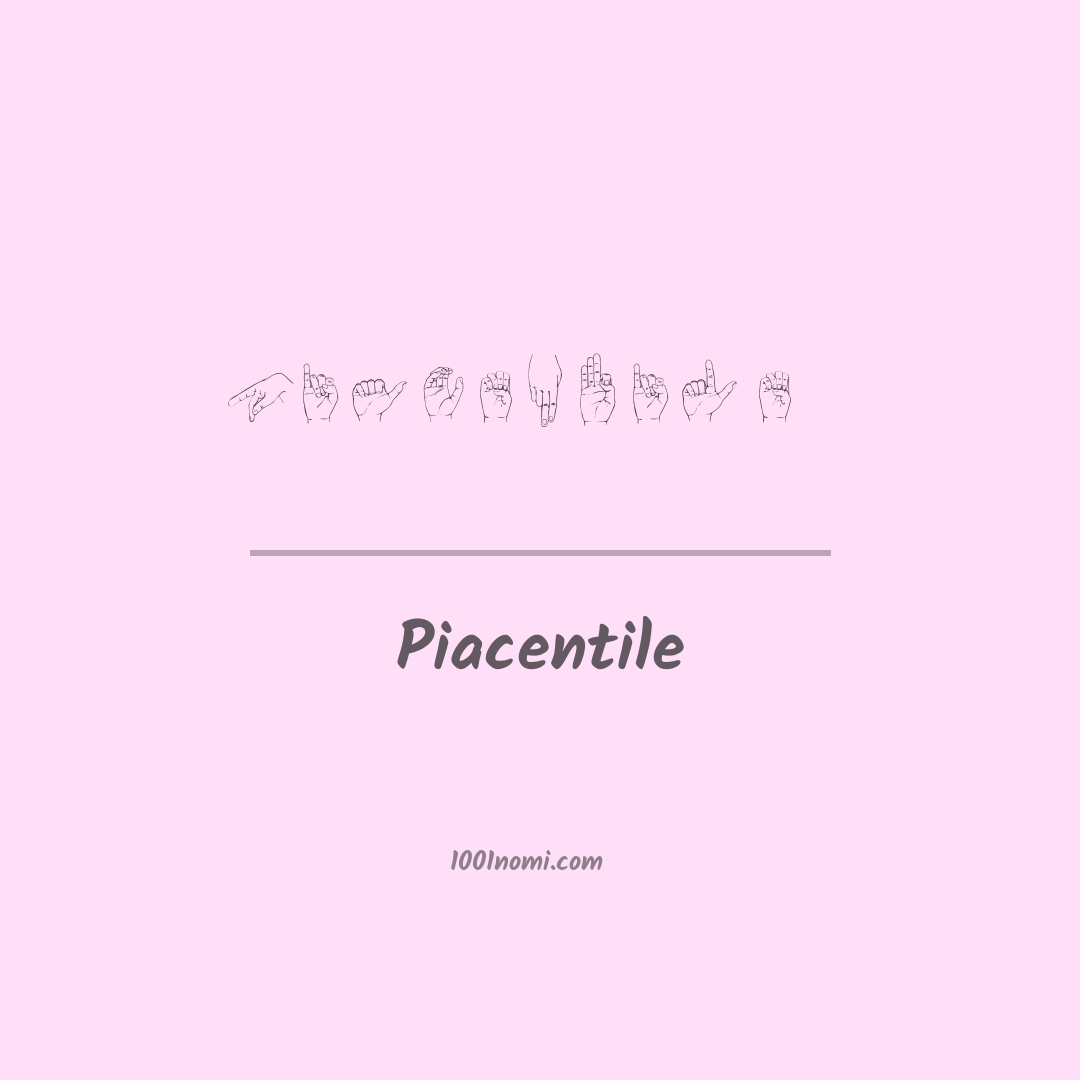 Piacentile nella lingua dei segni