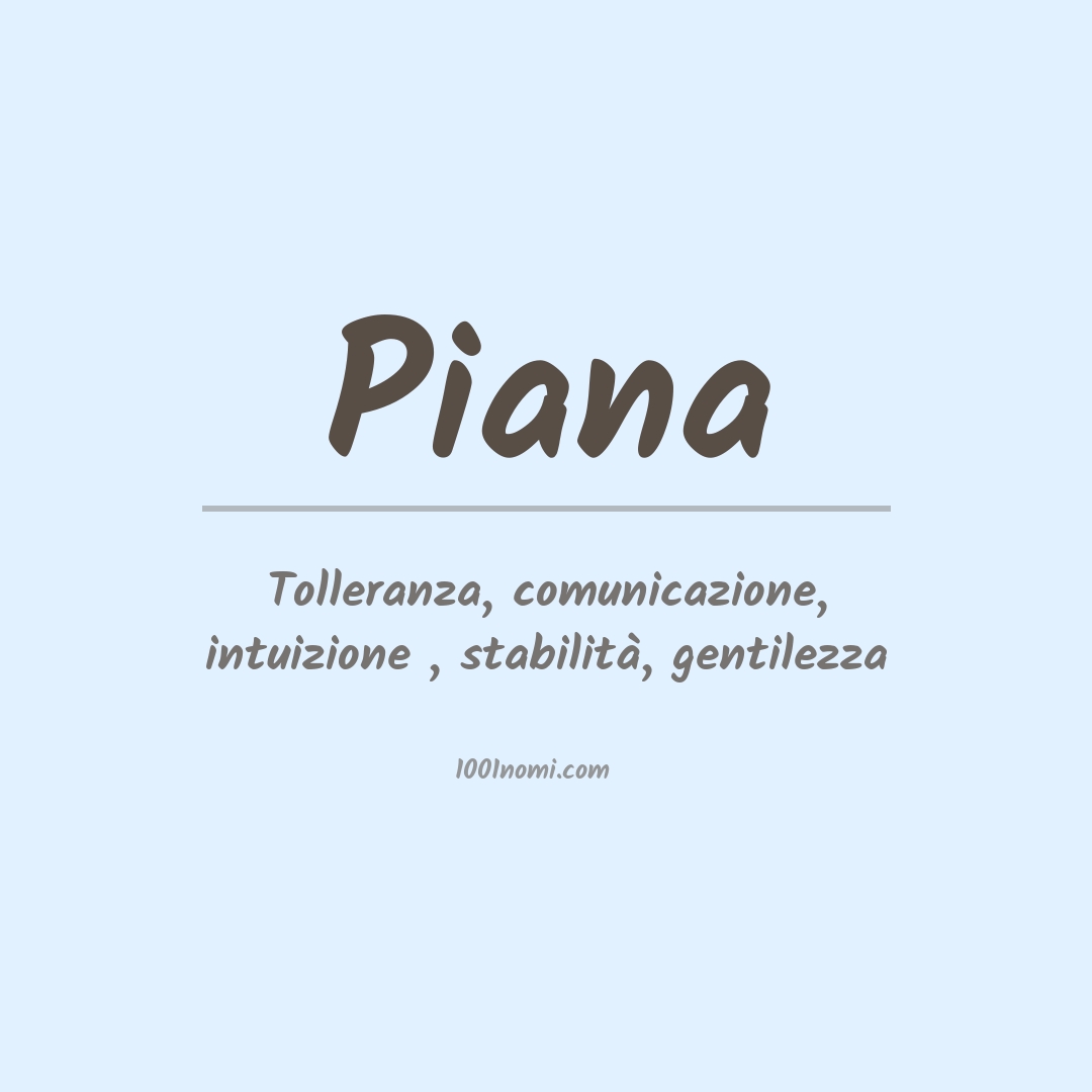 Significato del nome Piana