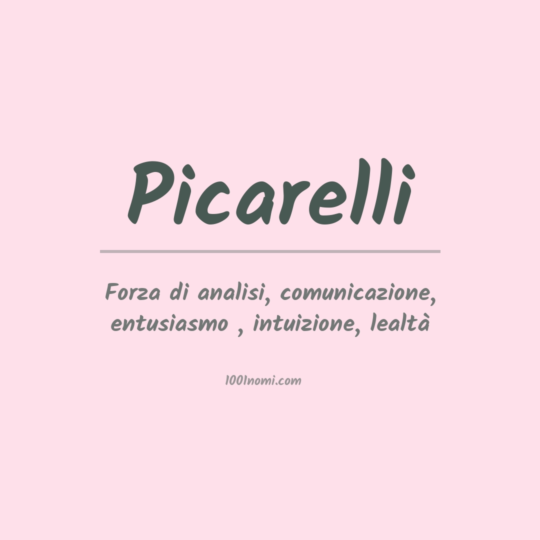 Significato del nome Picarelli