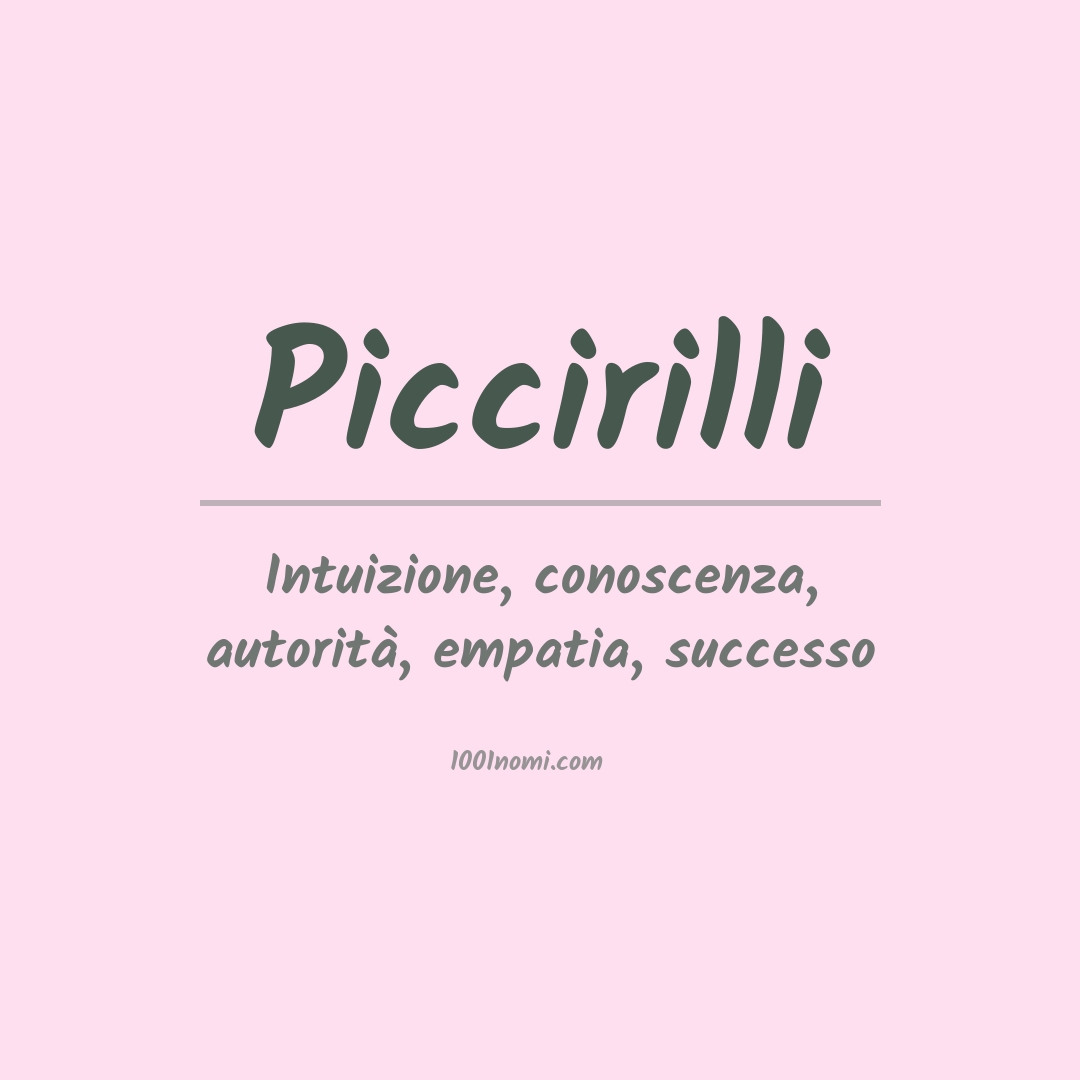 Significato del nome Piccirilli