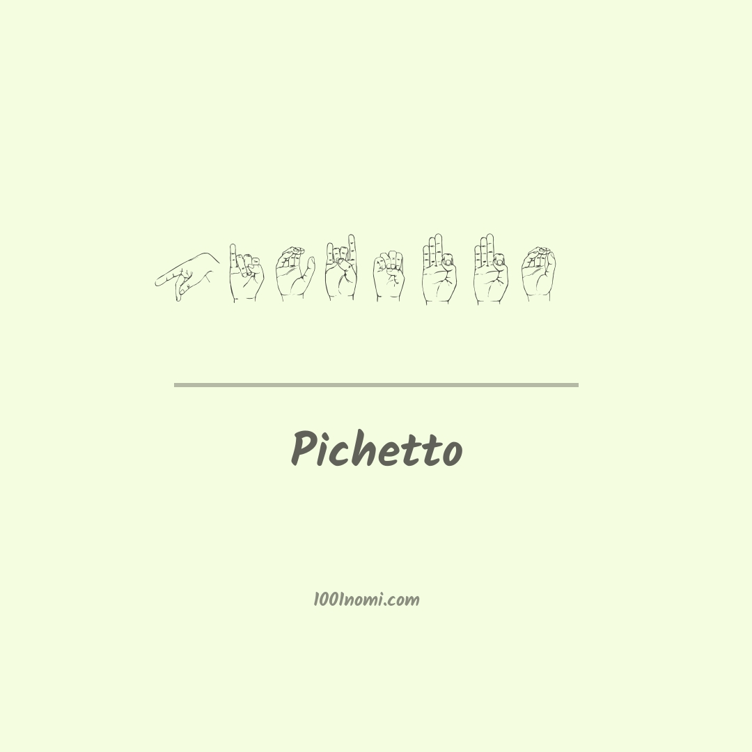 Pichetto nella lingua dei segni Pichetto nella lingua dei segni