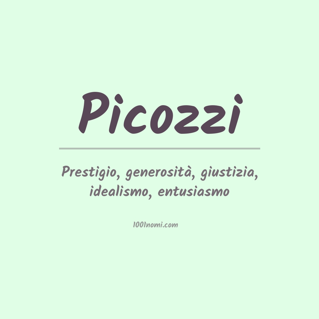 Significato del nome Picozzi