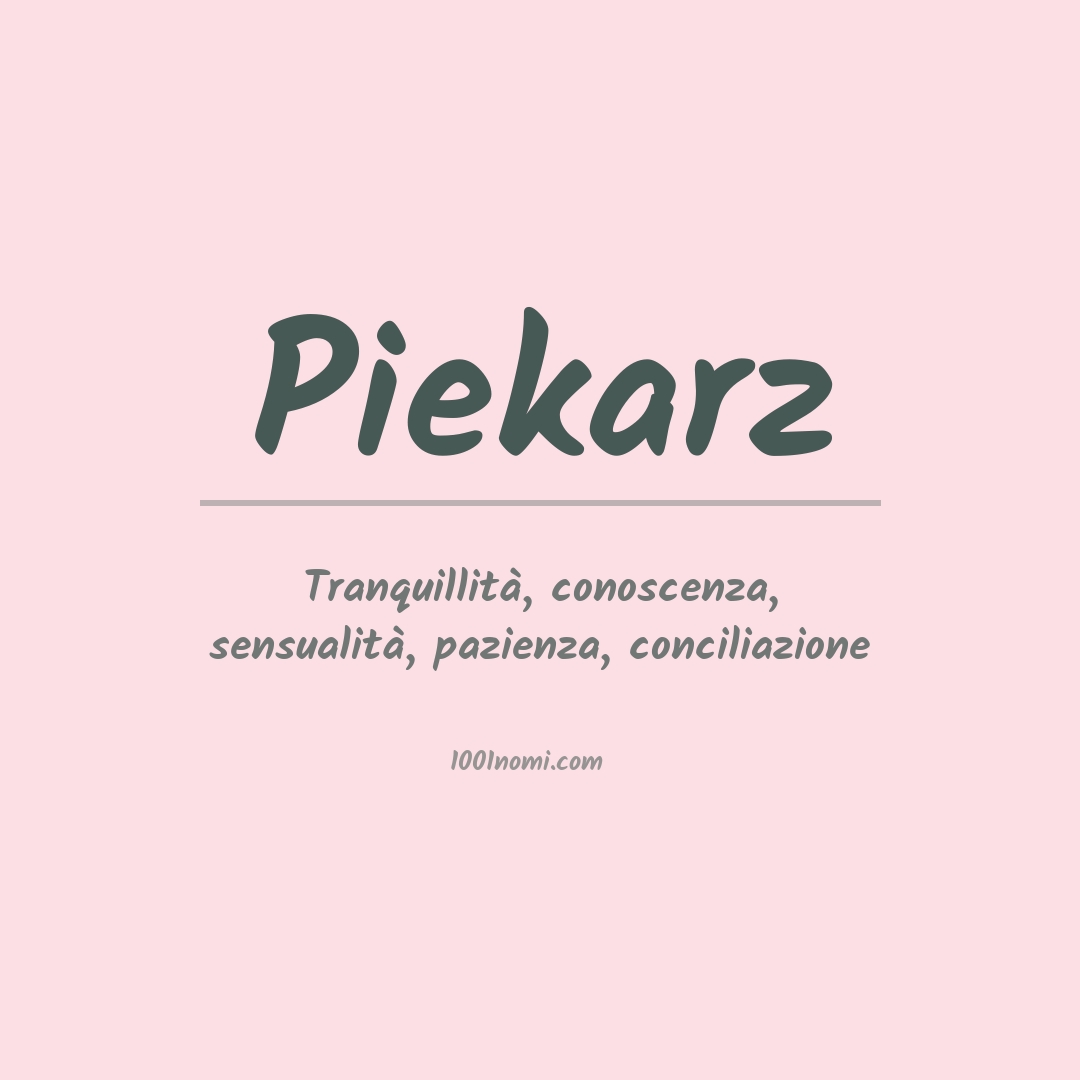 Significato del nome Piekarz