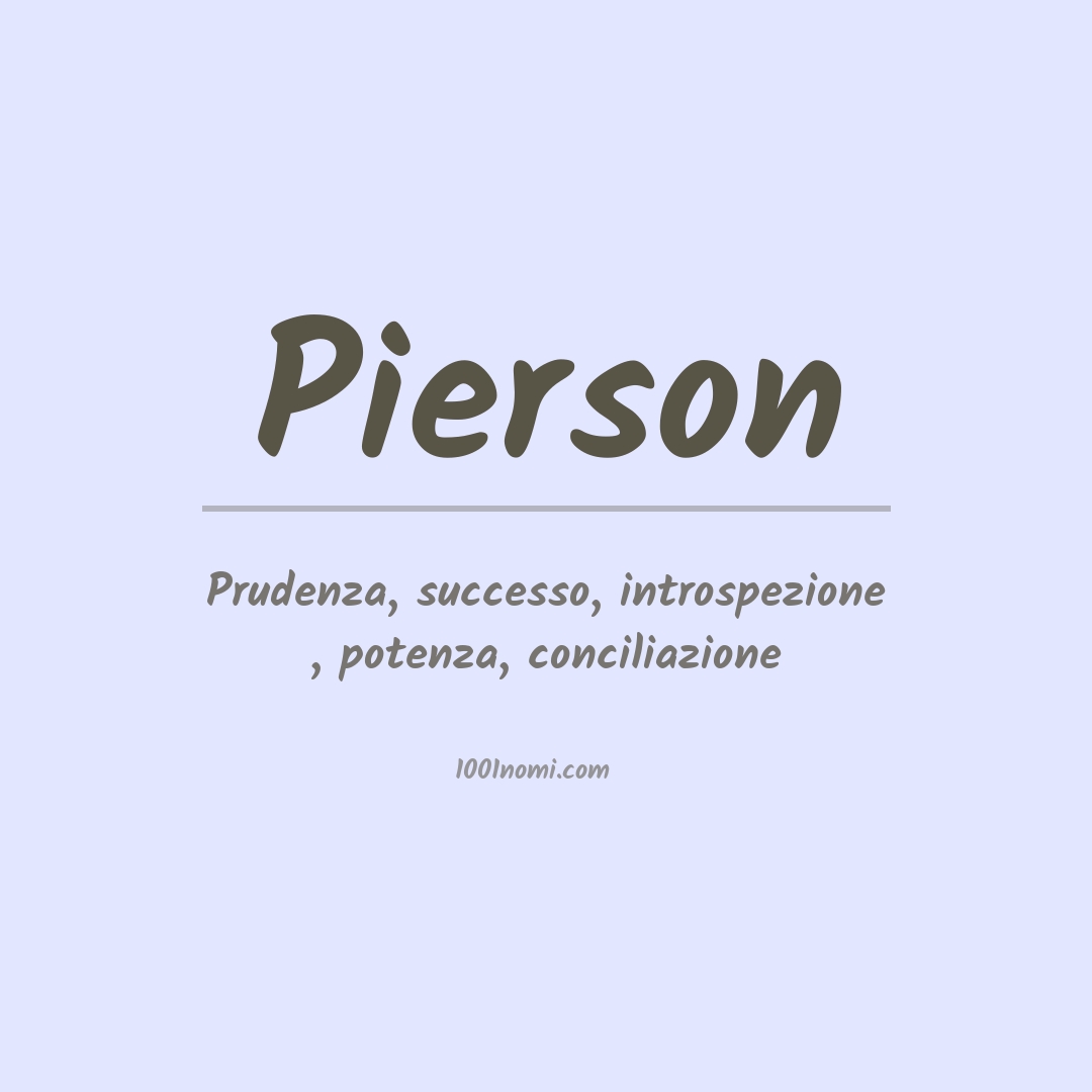 Significato del nome Pierson