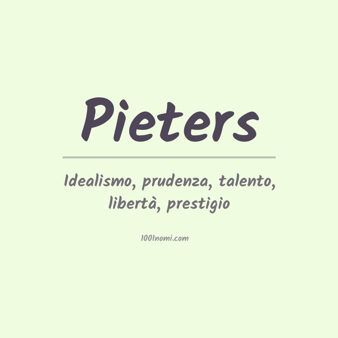 Significato del nome Pieters