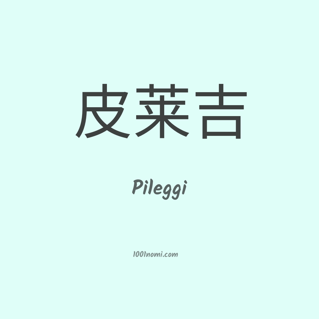 Pileggi in cinese Pileggi in cinese