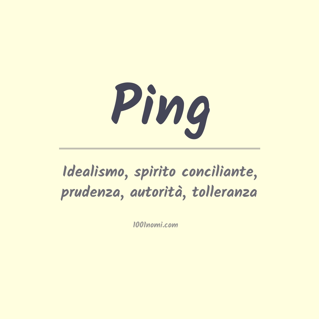Significato del nome Ping
