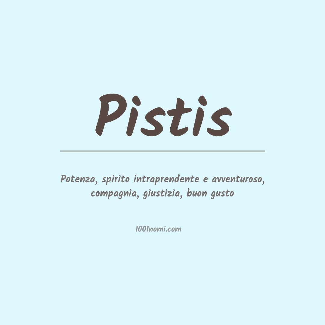 Significato del nome Pistis Significato del nome Pistis