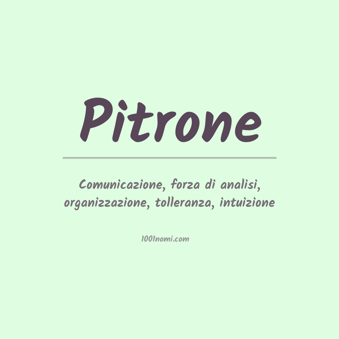 Significato del nome Pitrone