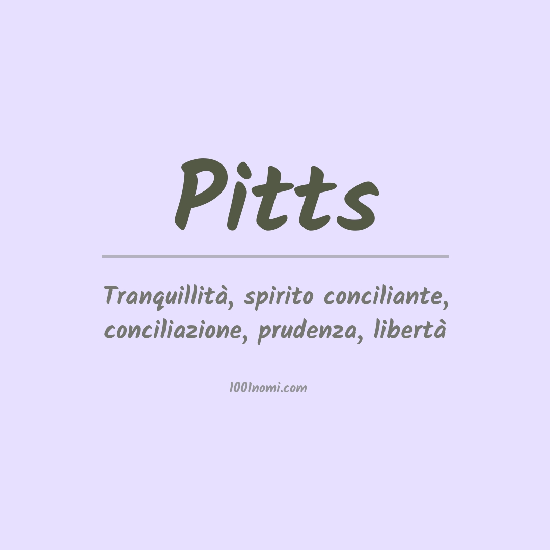 Significato del nome Pitts