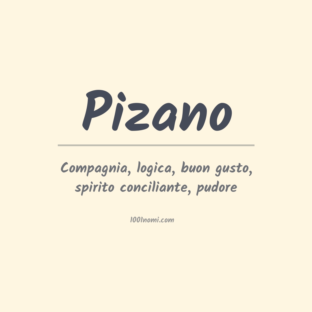 Significato del nome Pizano