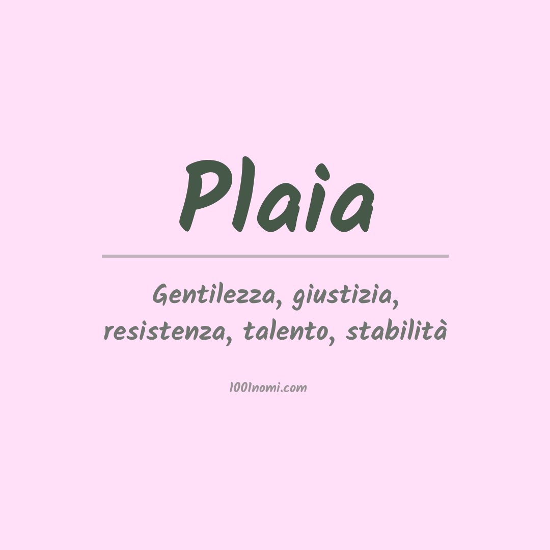 Significato del nome Plaia