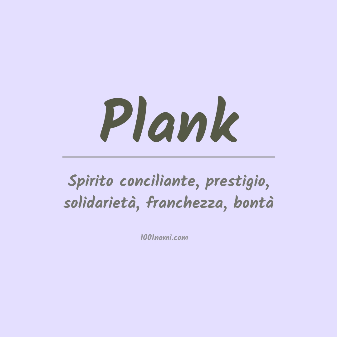 Significato del nome Plank