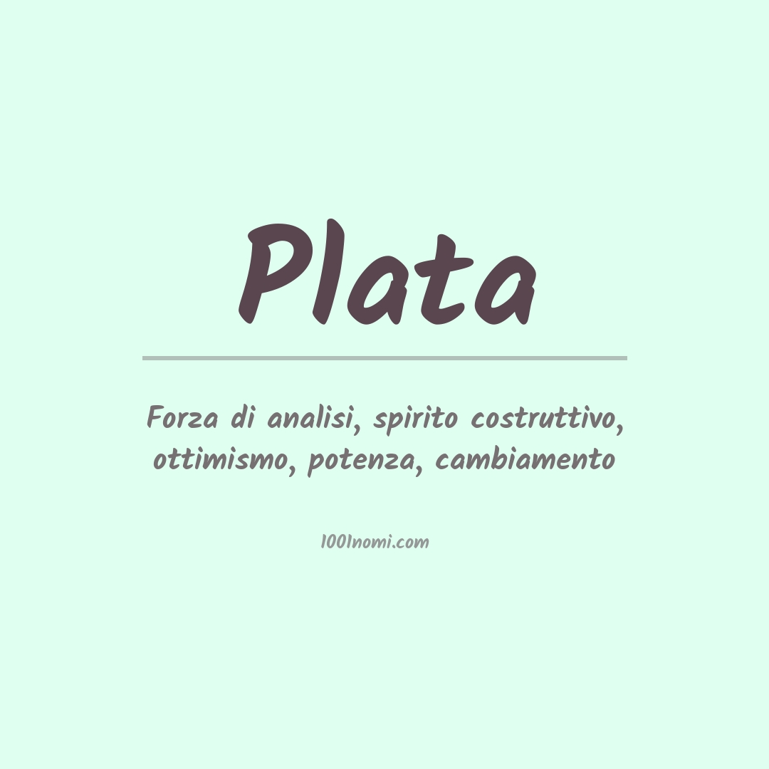 Significato del nome Plata