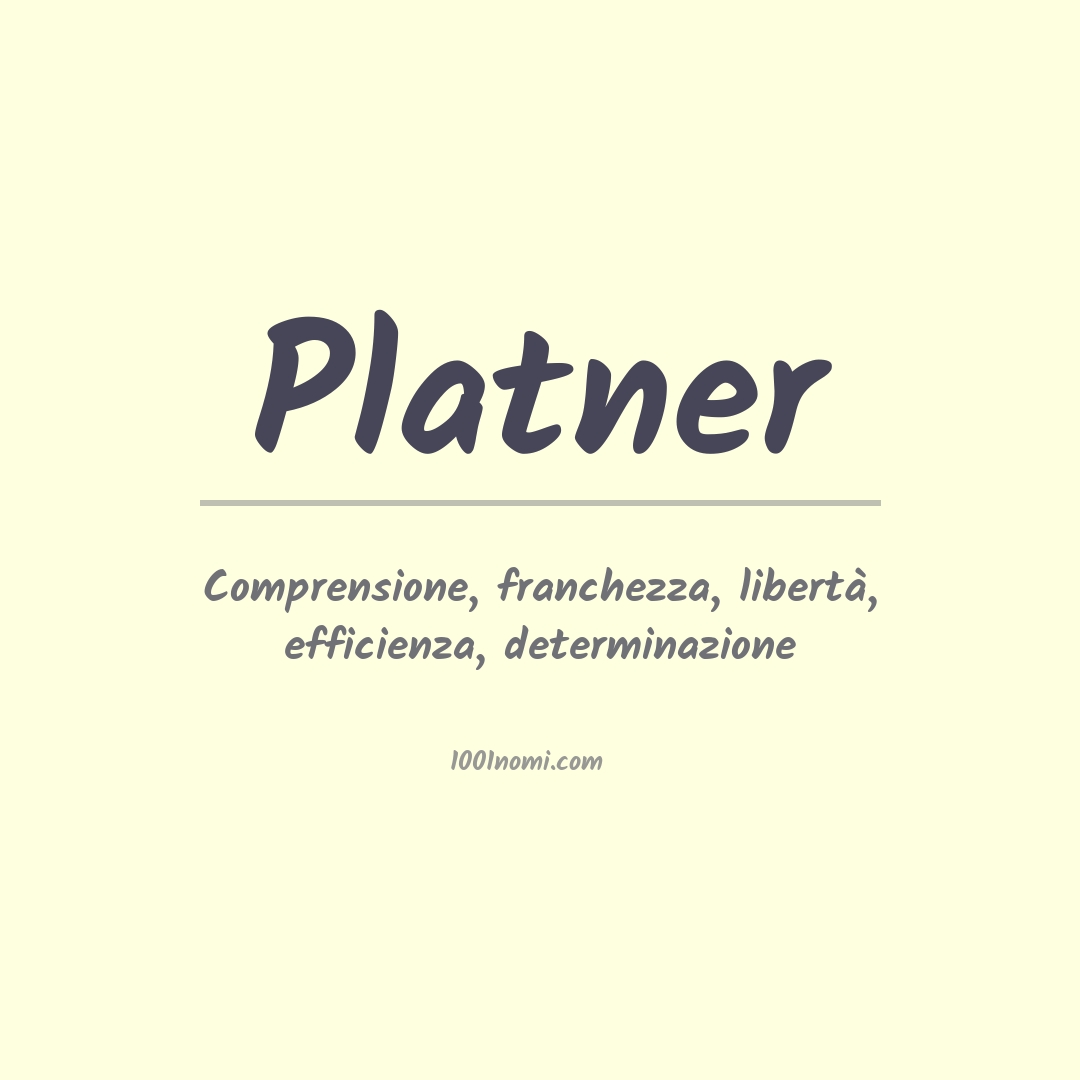 Significato del nome Platner