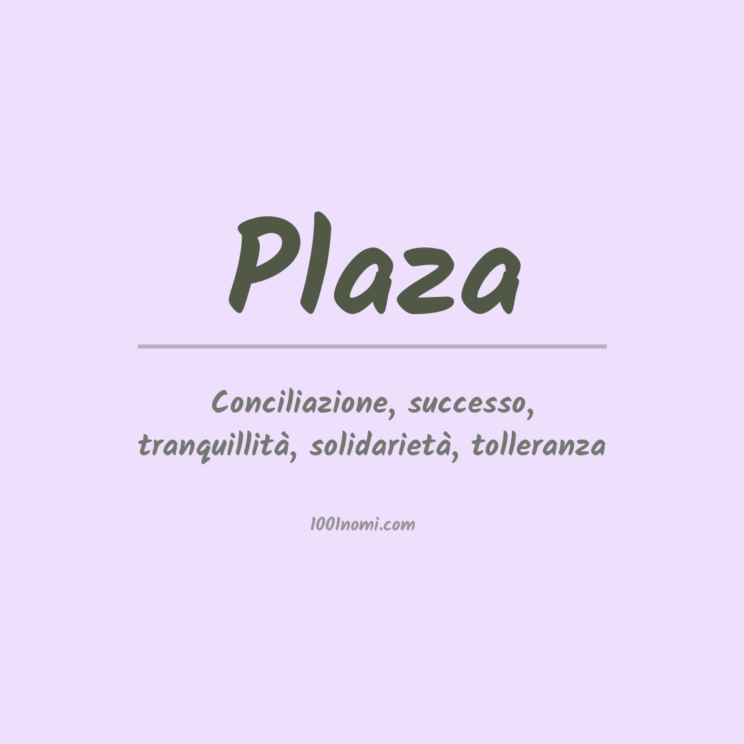 Significato del nome Plaza