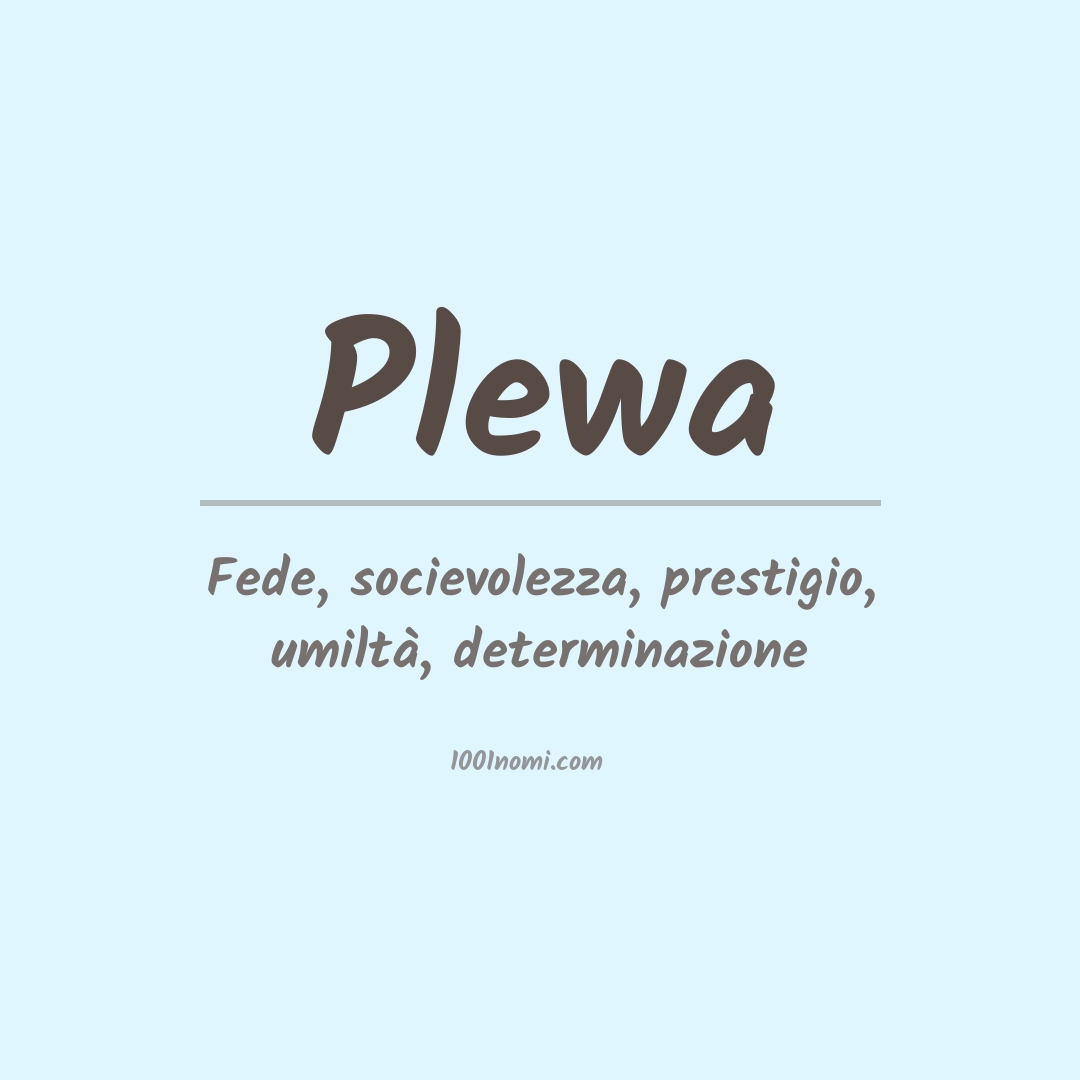 Significato del nome Plewa