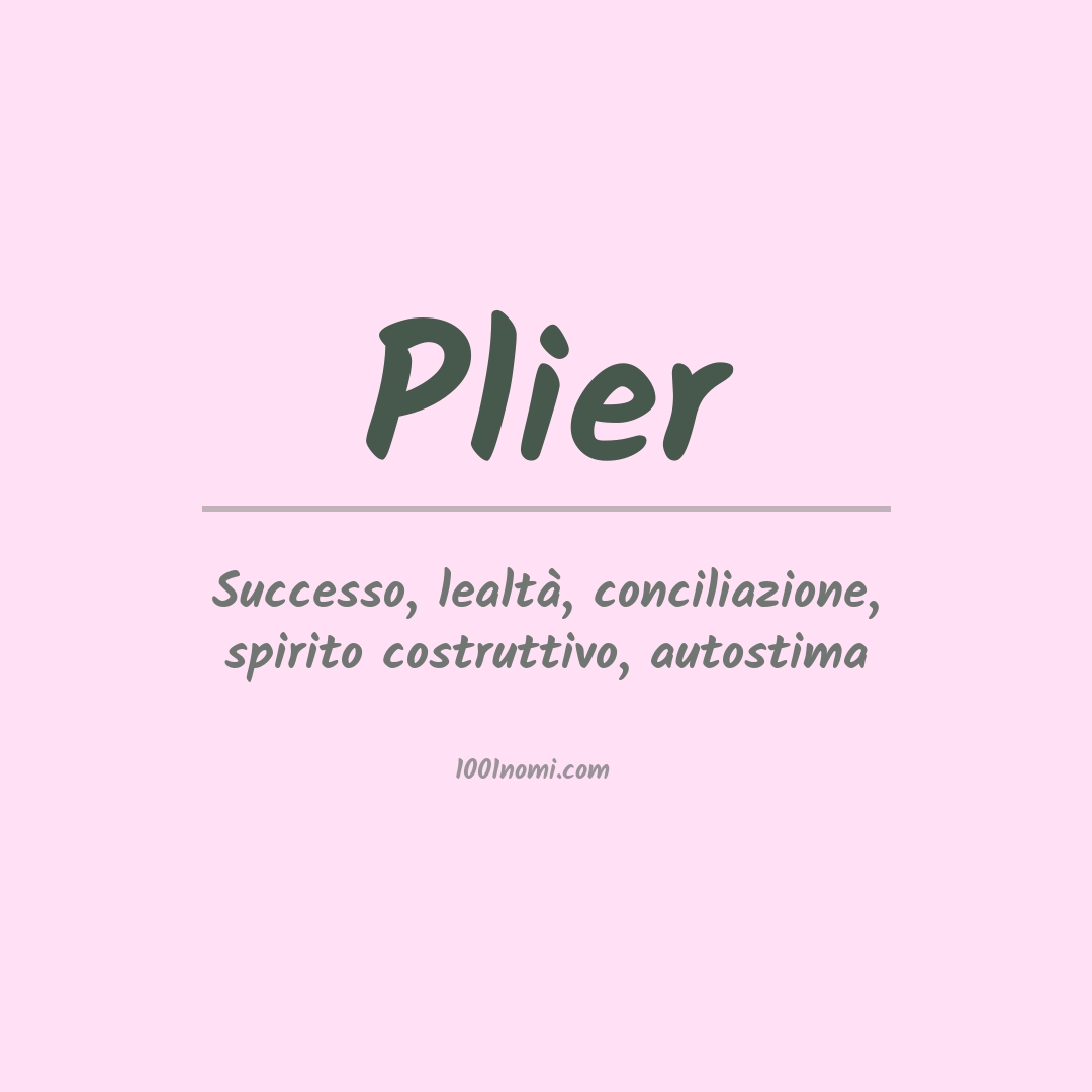 Significato del nome Plier