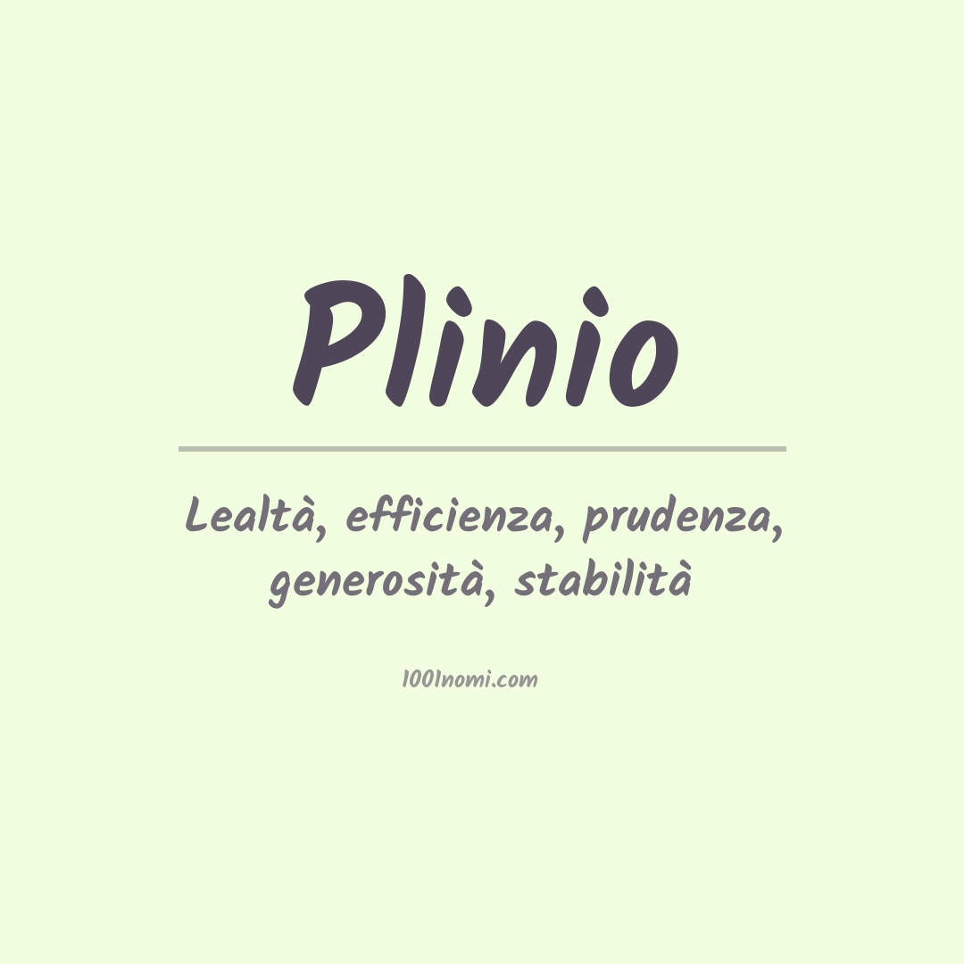 Significato del nome Plinio