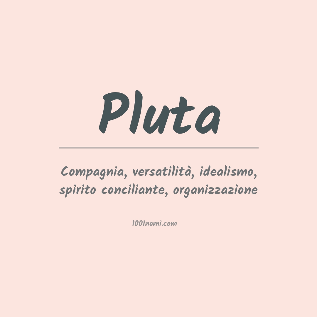 Significato del nome Pluta