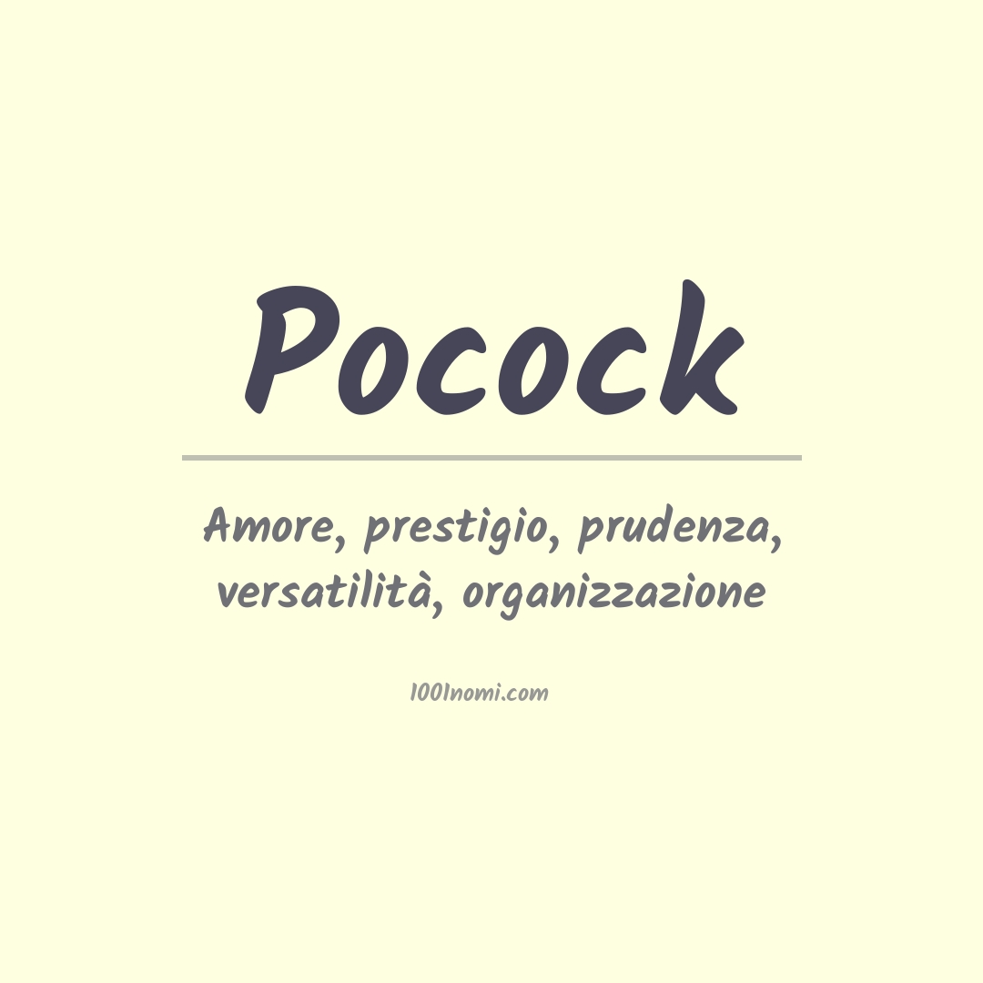 Significato del nome Pocock