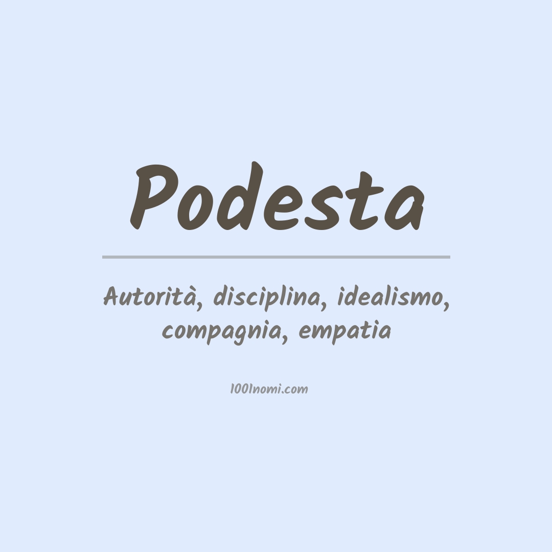 Significato del nome Podesta