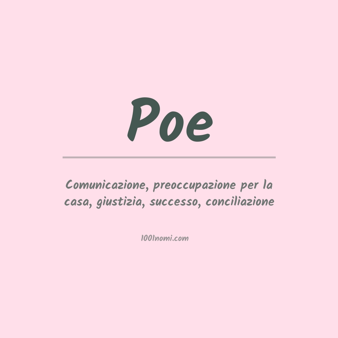 Significato del nome Poe