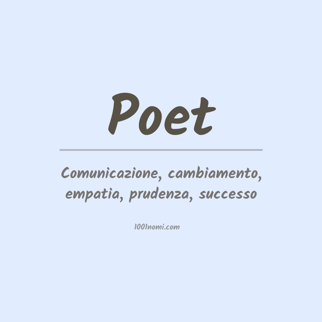 Significato del nome Poet