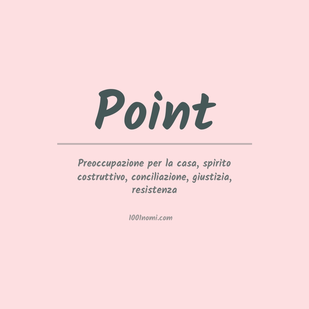 Significato del nome Point