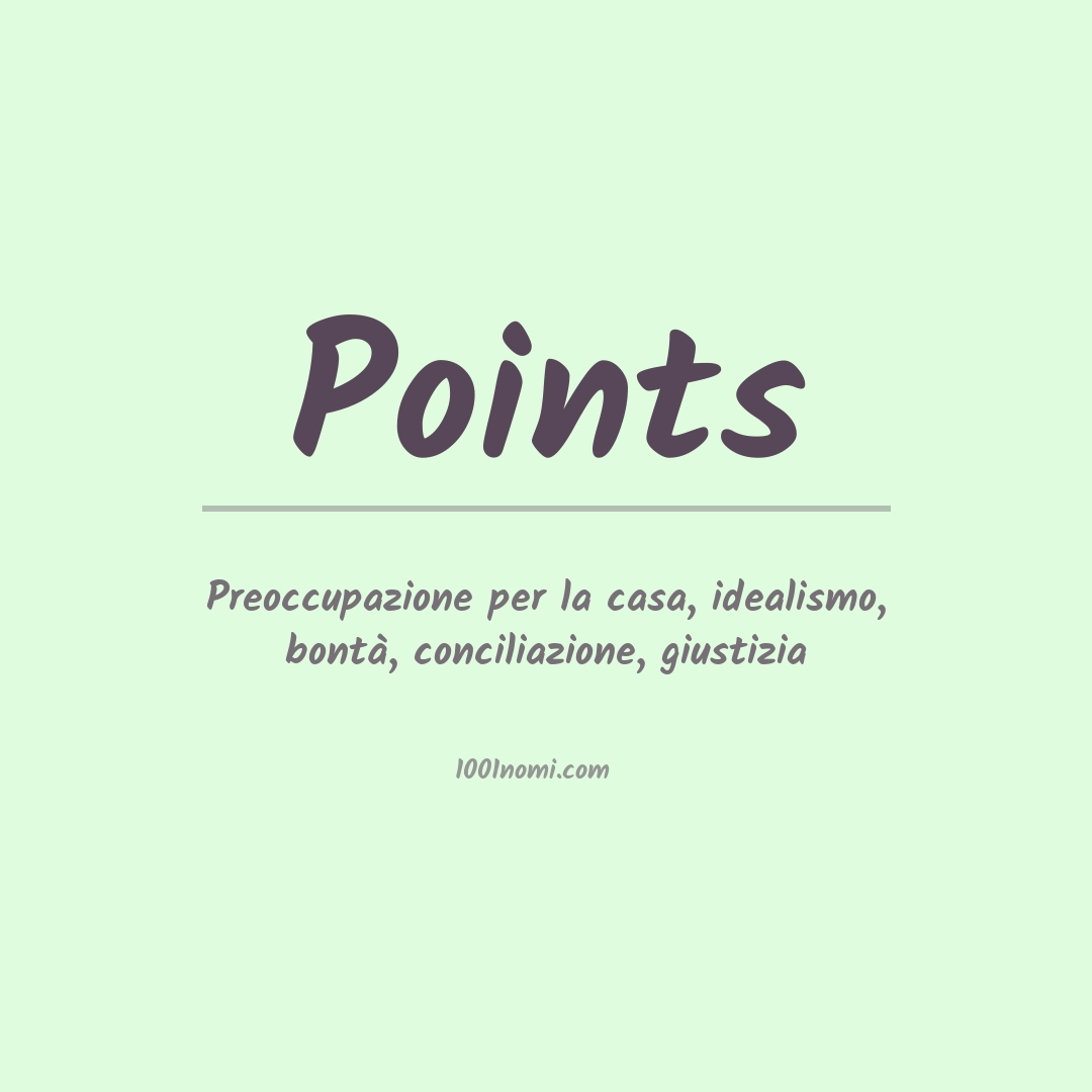 Significato del nome Points