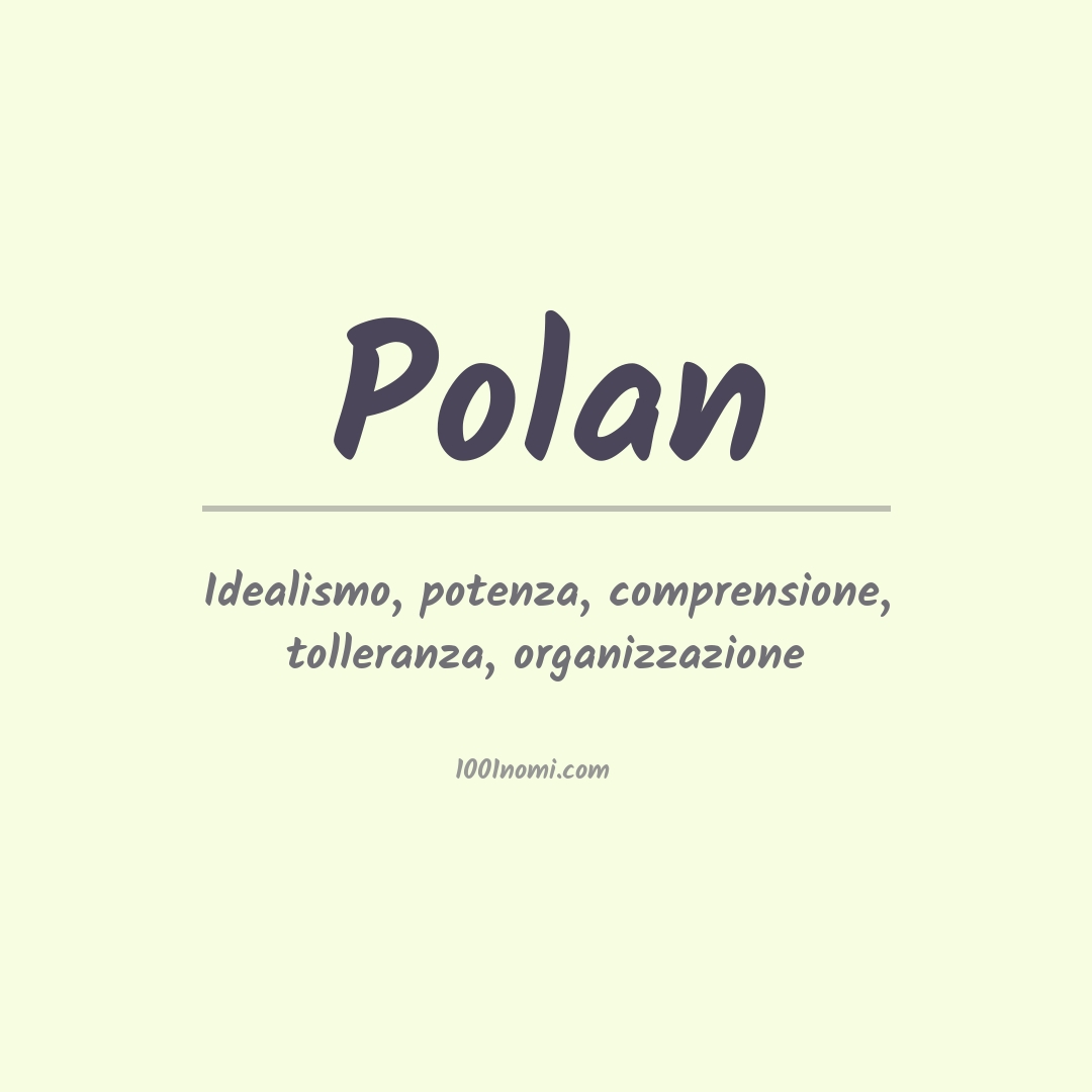 Significato del nome Polan