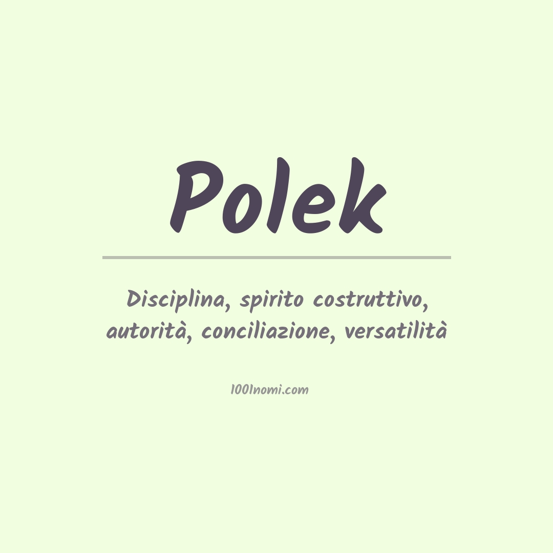 Significato del nome Polek