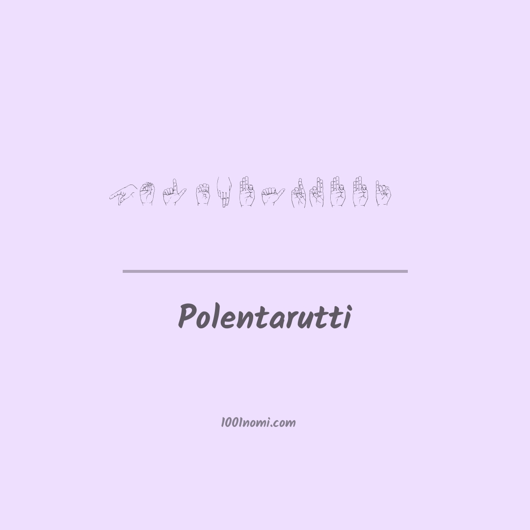 Polentarutti nella lingua dei segni