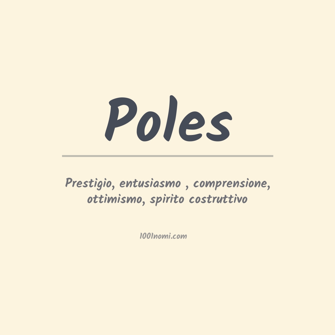 Significato del nome Poles