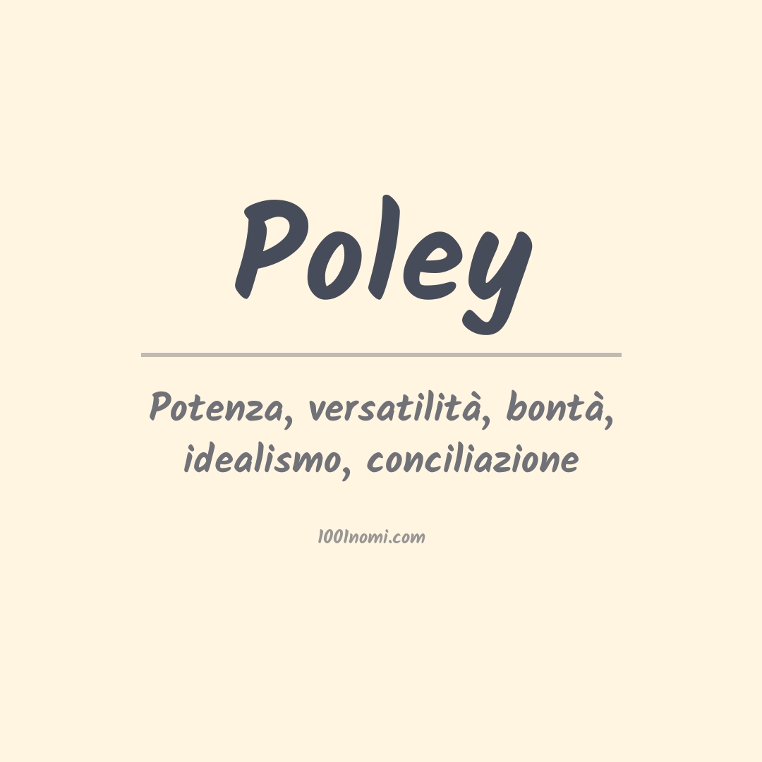 Significato del nome Poley