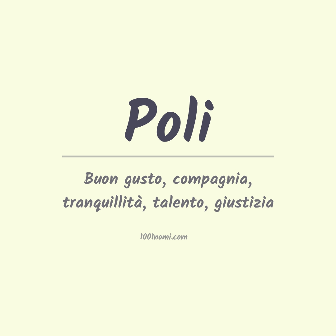 Significato del nome Poli