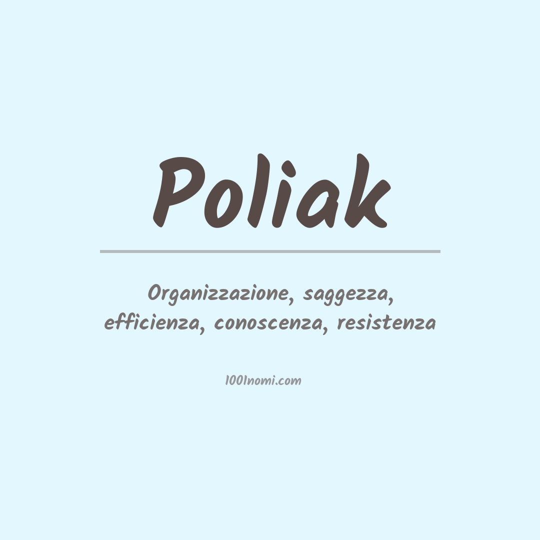 Significato del nome Poliak