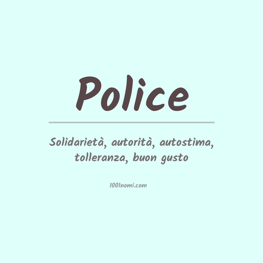 Significato del nome Police