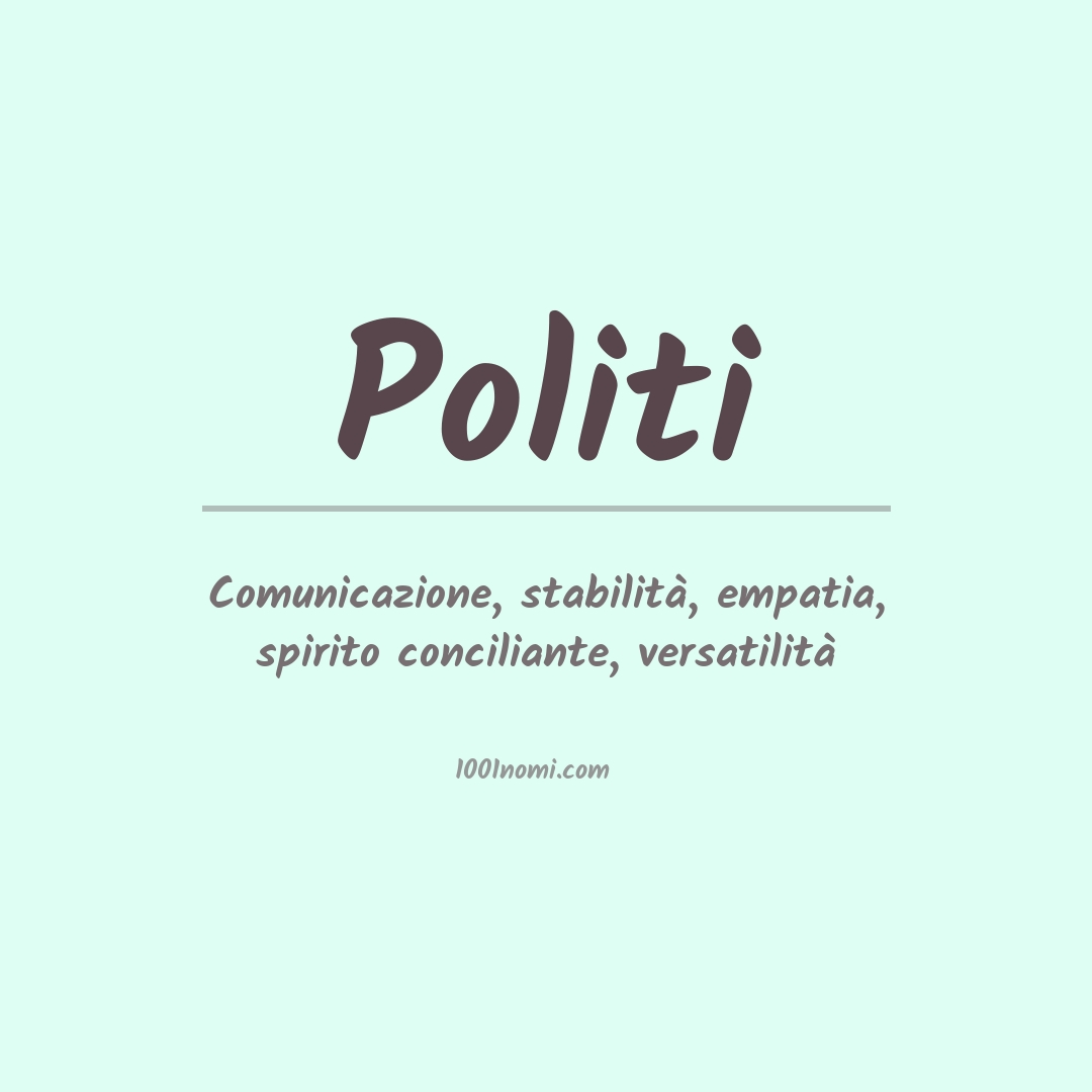 Significato del nome Politi