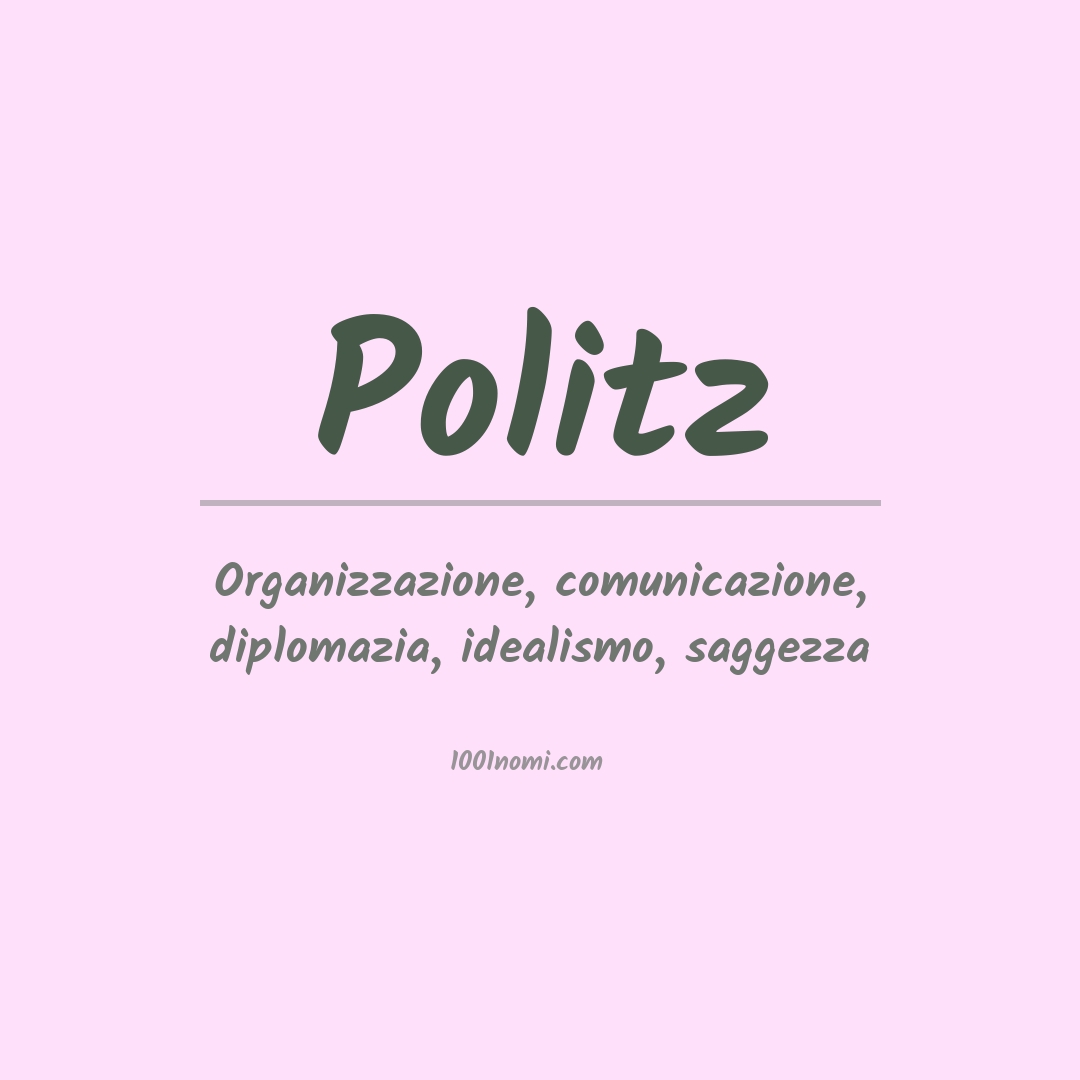 Significato del nome Politz