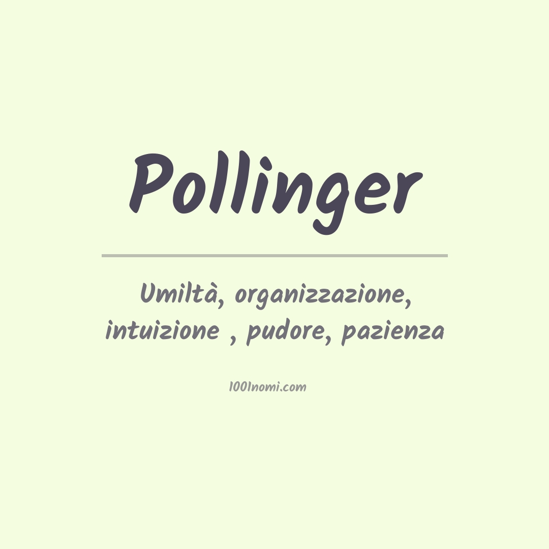 Significato del nome Pollinger